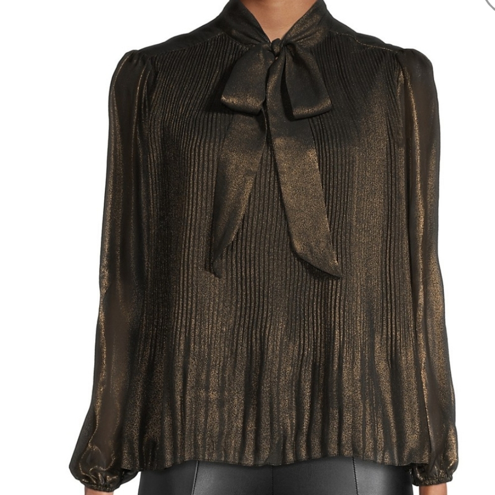 Nanette black and bronze blouse